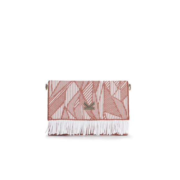 Secret Garden Floral Fringe Crossbody Bag (Rosewood)