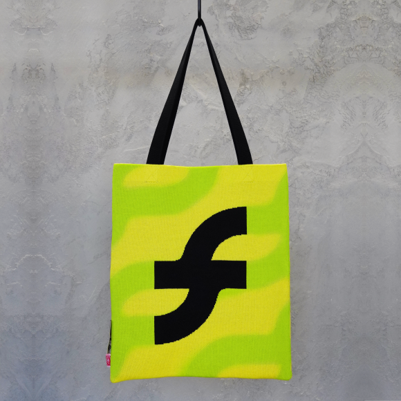 Green SFT Logo Knit Tote Bag