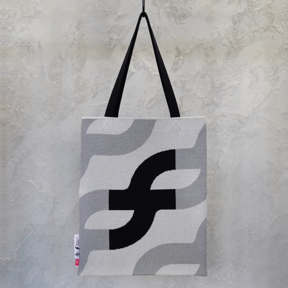 Grey SFT Logo Knit Tote Bag