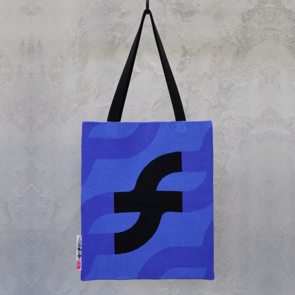 Purple SFT Logo Knit Tote Bag