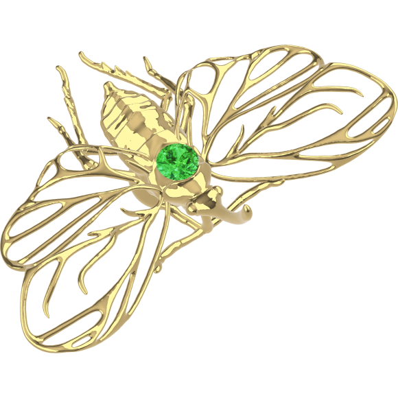 Pyrops Candelaria Pin (Green Crystal)