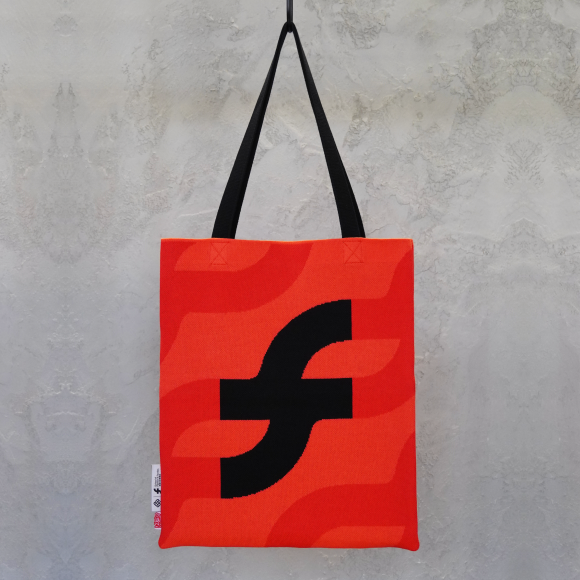 Red SFT Logo Knit Tote Bag