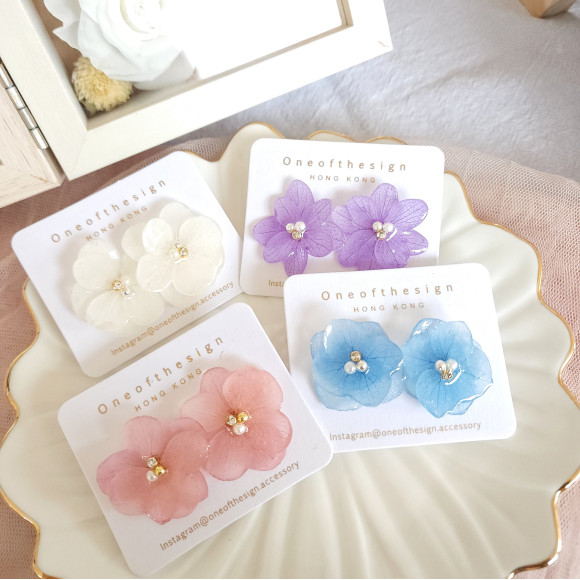 Single hydrangea earring