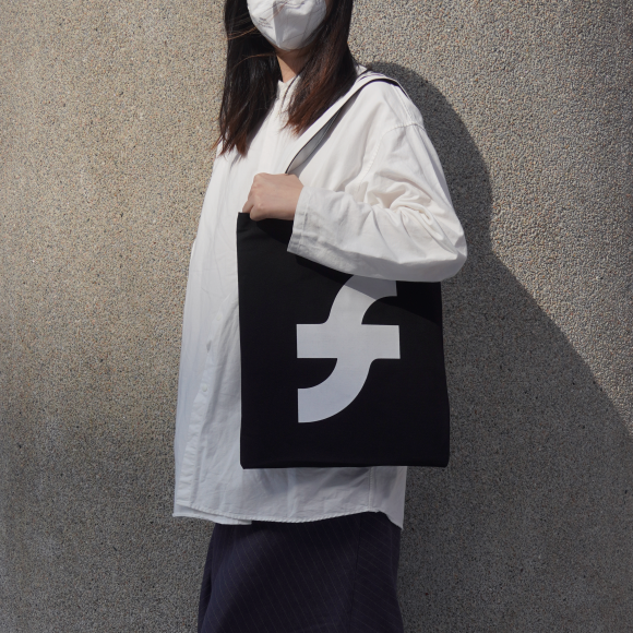 Black SFT Logo Canvas Tote Bag