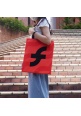 Red SFT Logo Knit Tote Bag