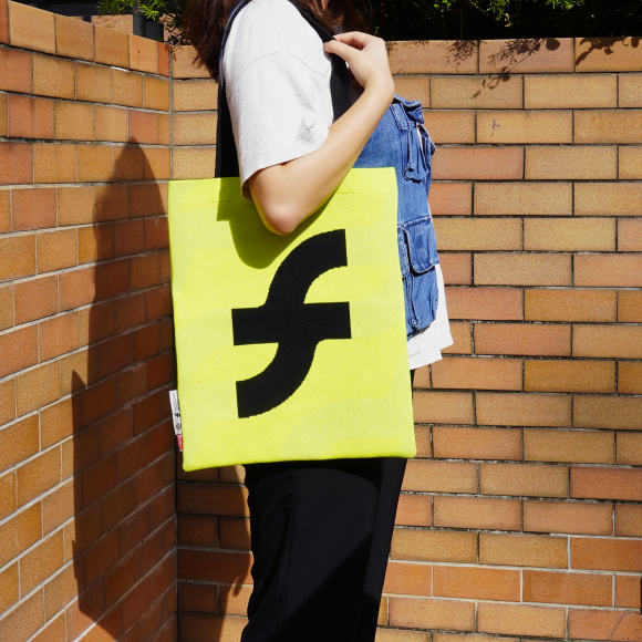 Yellow SFT Logo Knit Tote Bag