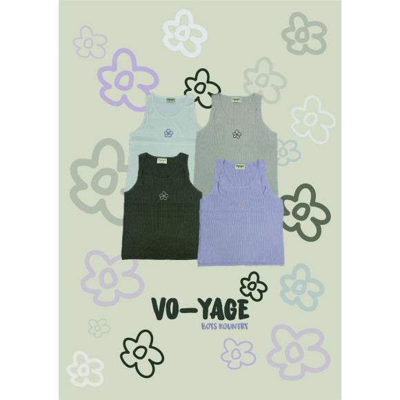 Basic flower embroidered vest