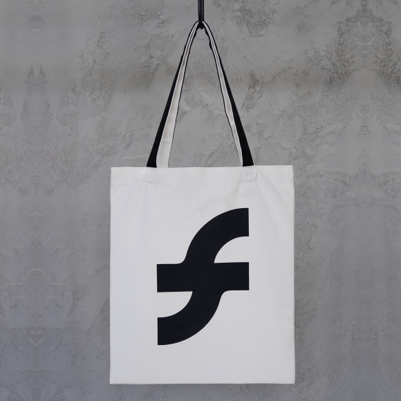 White SFT Logo Canvas Tote Bag