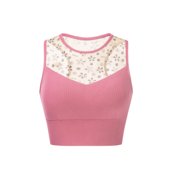 Pencil Sketch Mesh Bra Top (Berry Rose)