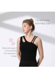 Asymmetric Tank Top (with Inner Pads) (Black)