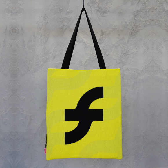 Yellow SFT Logo Knit Tote Bag