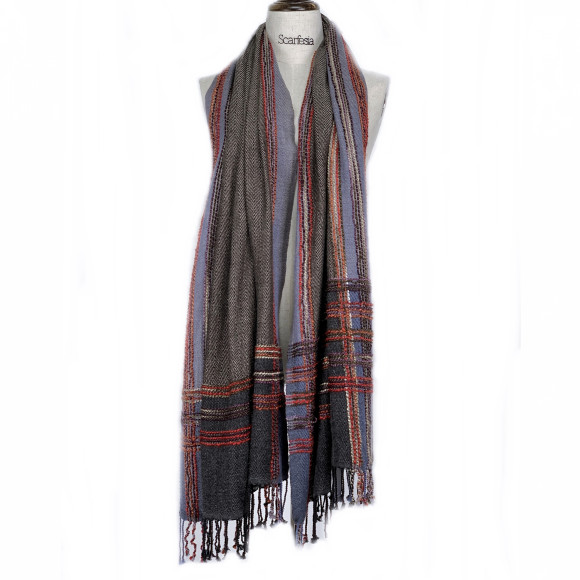 'blocks & lines' jacquard scarf