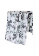 'mono garden' print+emb scarf (White & Black)