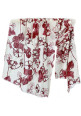 'mono garden' print+emb scarf (White & Red)