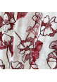 'mono garden' print+emb scarf (White & Red)