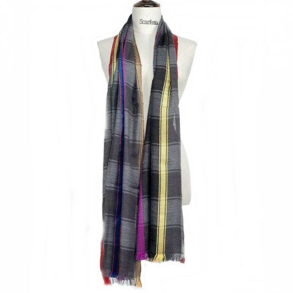 ''MIDNITE TUBE'  plaid scarf