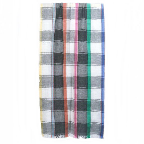 'NOON TUBE' plaid scarf