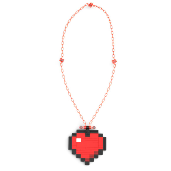 Lego Heart Necklace -Red