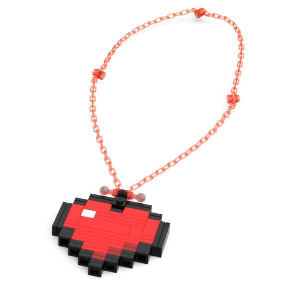 Lego Heart Necklace -Red