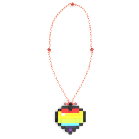 Lego Heart Necklace -Colourful