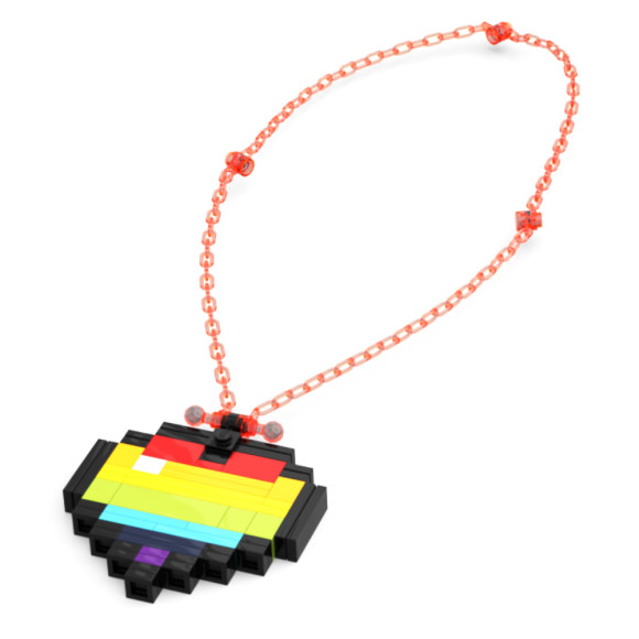 Lego Heart Necklace -Colourful