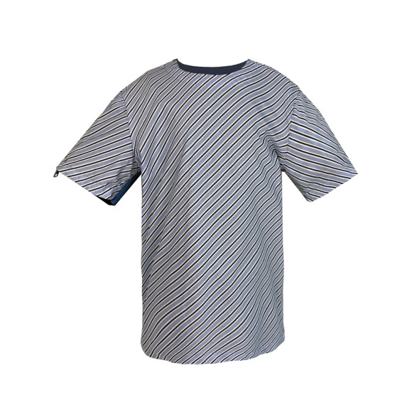 [FRONT] Mutant Boy | Fabric- Blue Shade Stripe | Zipper - Navy Vislon