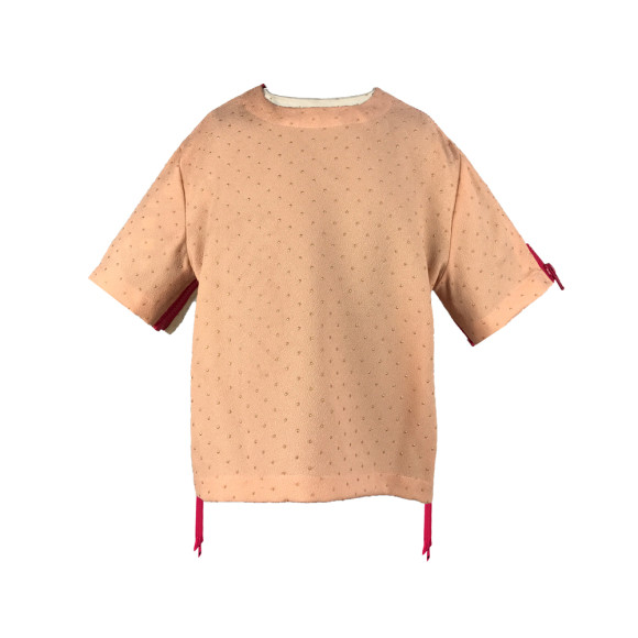 [FRONT] Origin Girl | Fabric - Pink with Gold Dots | Zipper - Magenta Vislon