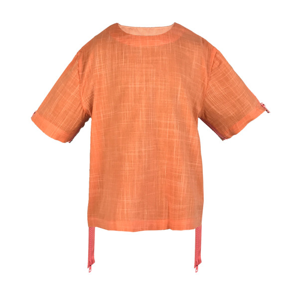 [FRONT] Mutant Girl | Fabric - Orange Grid | Zipper - Pink Vislon