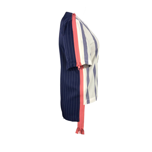 [FRONT] Mutant 2 Women | Fabric - Blue & White Stripe | Zipper - Pink Vislon
