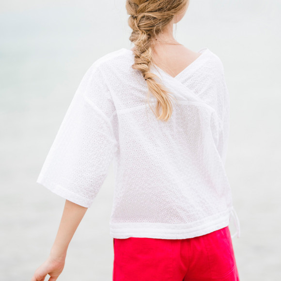 Japanese Cotton Eyelet Blouse 