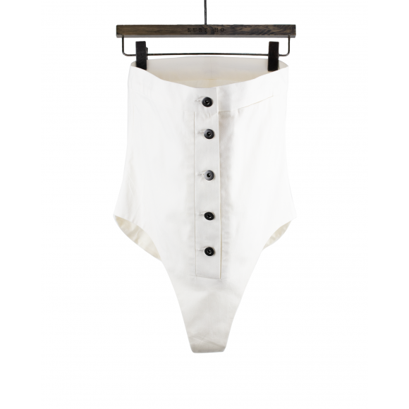 MALCOLM - Ultra High Waist Bikini Bottom WHITE