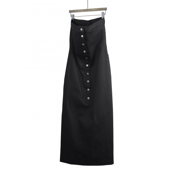 VASSEL - Ultra High Waist Long Skirt BLACK