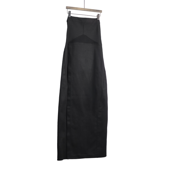 VASSEL - Ultra High Waist Long Skirt BLACK