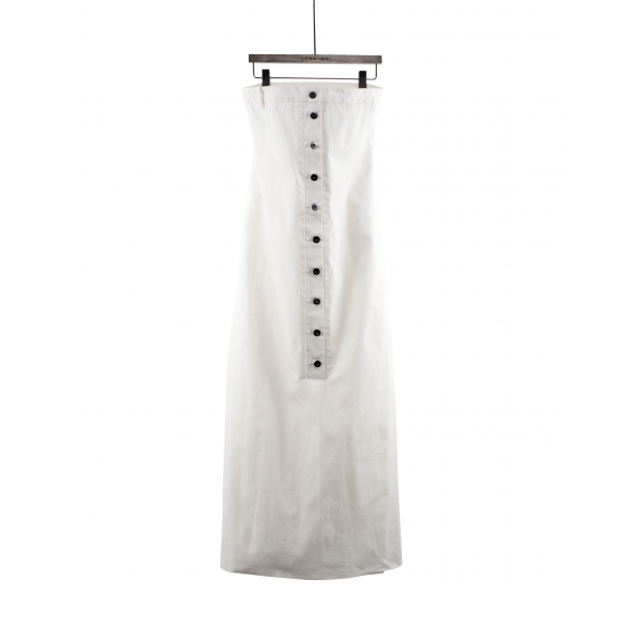 VASSEL - Ultra High Waist Long Skirt WHITE
