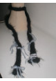 Hand Knitted Ribbon Scarf (Black)
