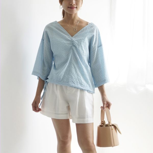 Japanese Cotton Eyelet Blouse - Image 2