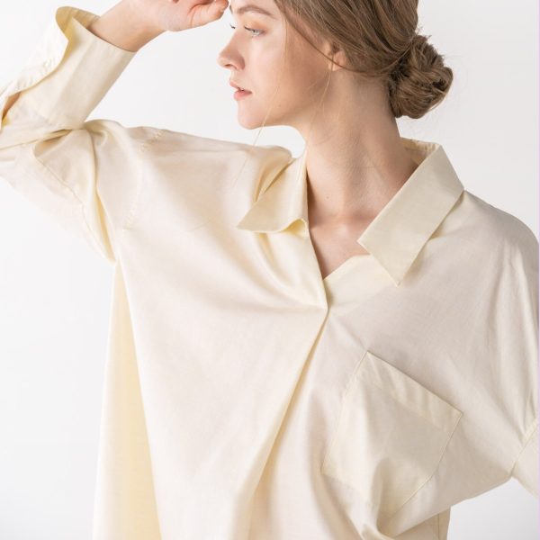 Japanese Plant-dyed Tencel Cotton Pleated Shirt - Image 4