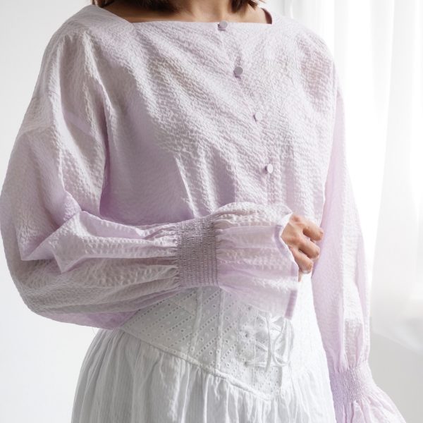 Japanese Texture Cotton Button-up Blouse - Image 3