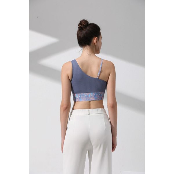 Asymmetric Marine Print Bra Top - Image 3