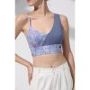 Asymmetric Marine Print Bra Top