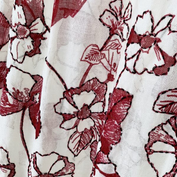 'mono garden' print+emb scarf - Image 6