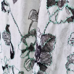 'mono garden' print+emb scarf