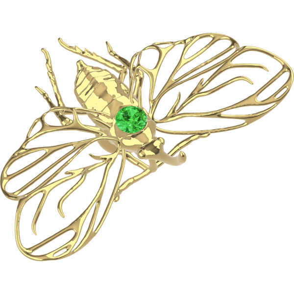 Pyrops Candelaria Pin (Green Crystal)