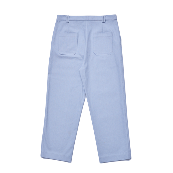 Cotton Herringbone Trousers - Image 3