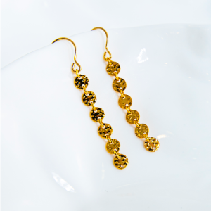 A DAMN AVE Collection: 14K Gold Filled Dotted Long Earrings