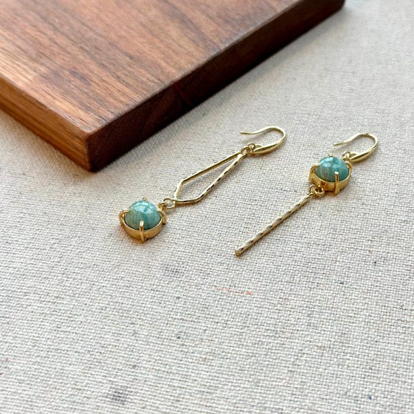 Amazonite Geometric Gold-plated Earring