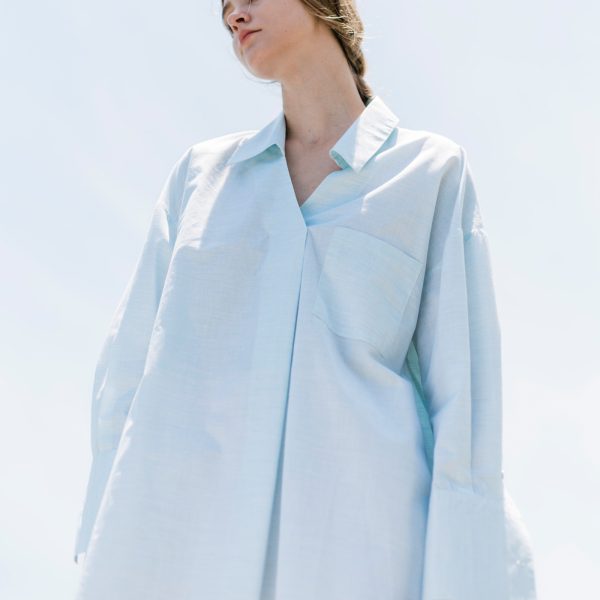 Japanese Plant-dyed Tencel Cotton Pleated Shirt - Image 3