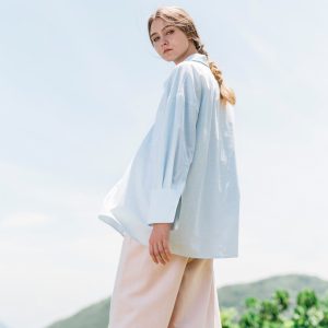 Japanese Plant-dyed Tencel Cotton Pleated Shirt