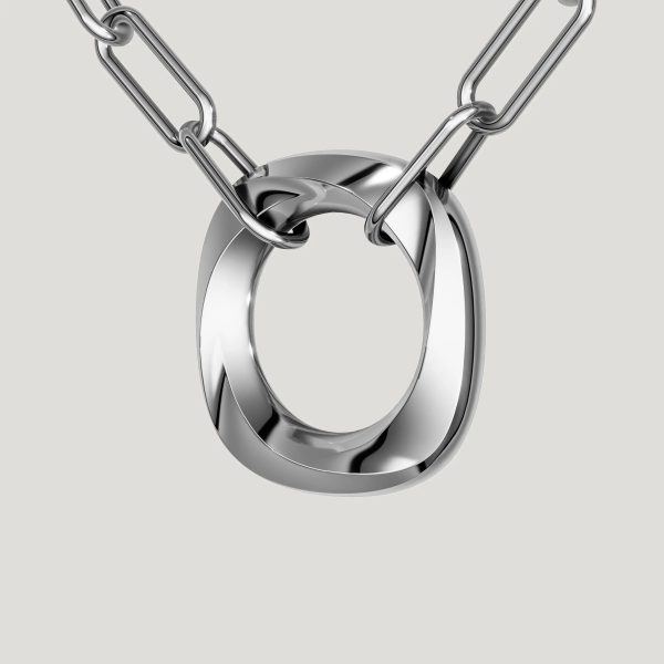 Squircle Pendant With Paperclip Chain - Image 2