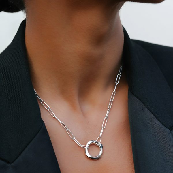 Squircle Pendant With Paperclip Chain - Image 3